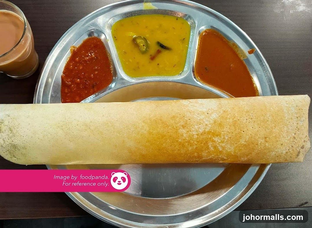 Dosa with accompaniments