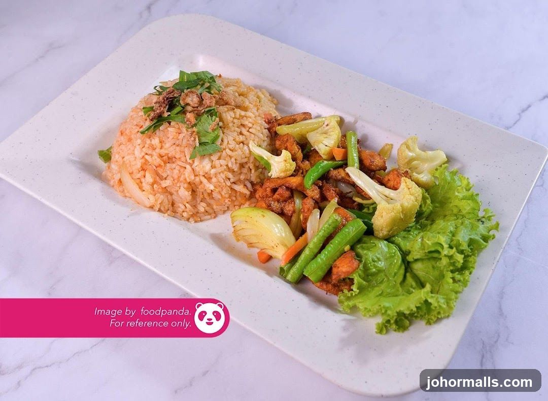 Fried Rice with Stir-fried Chicken and Vegetables