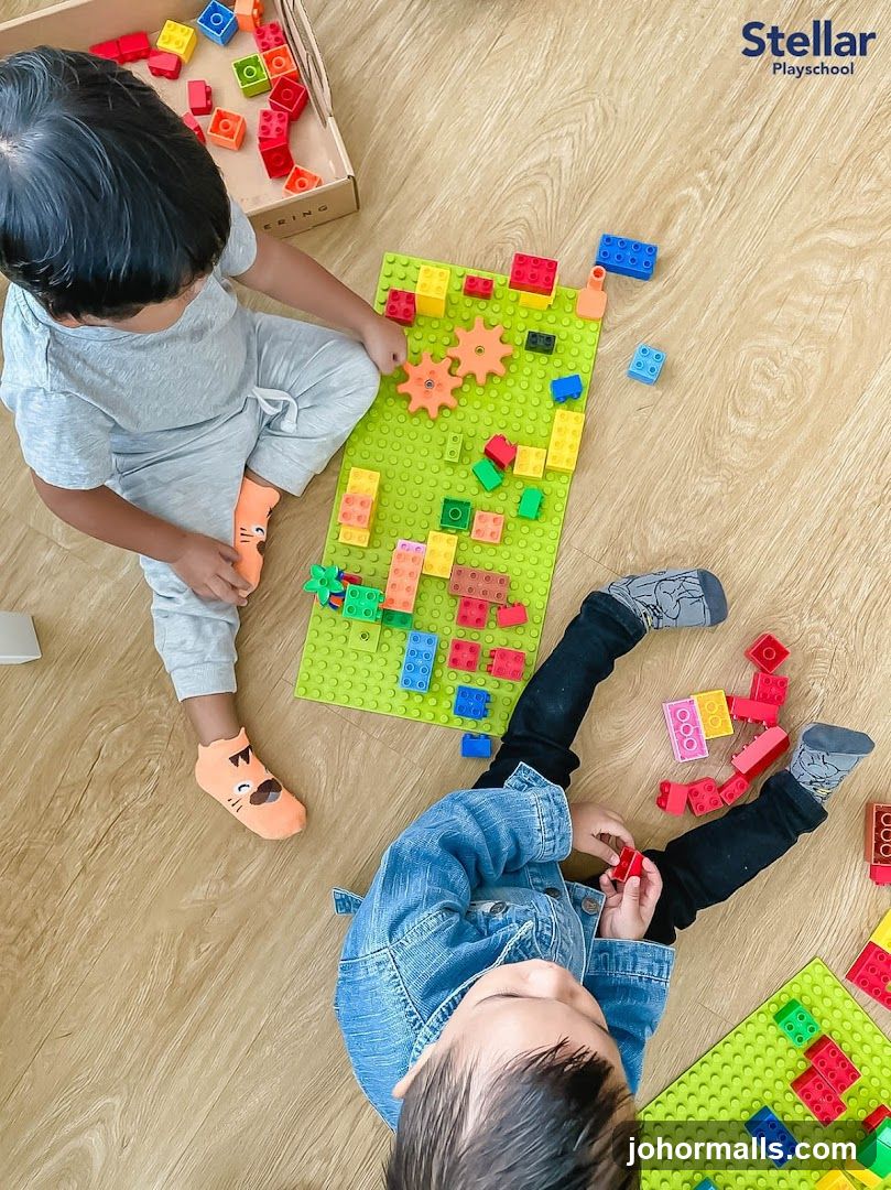 Children Playing with Building Blocks