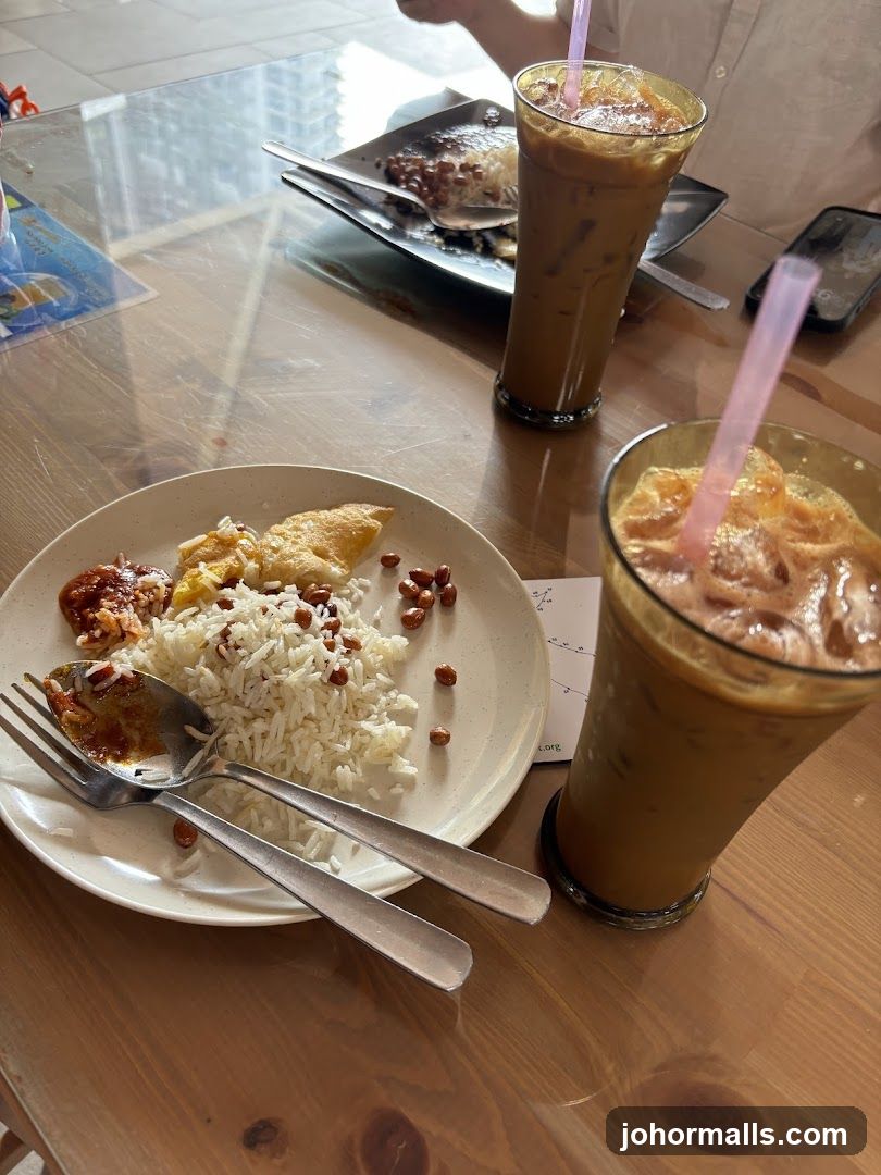 Nasi Lemak and Iced Coffee