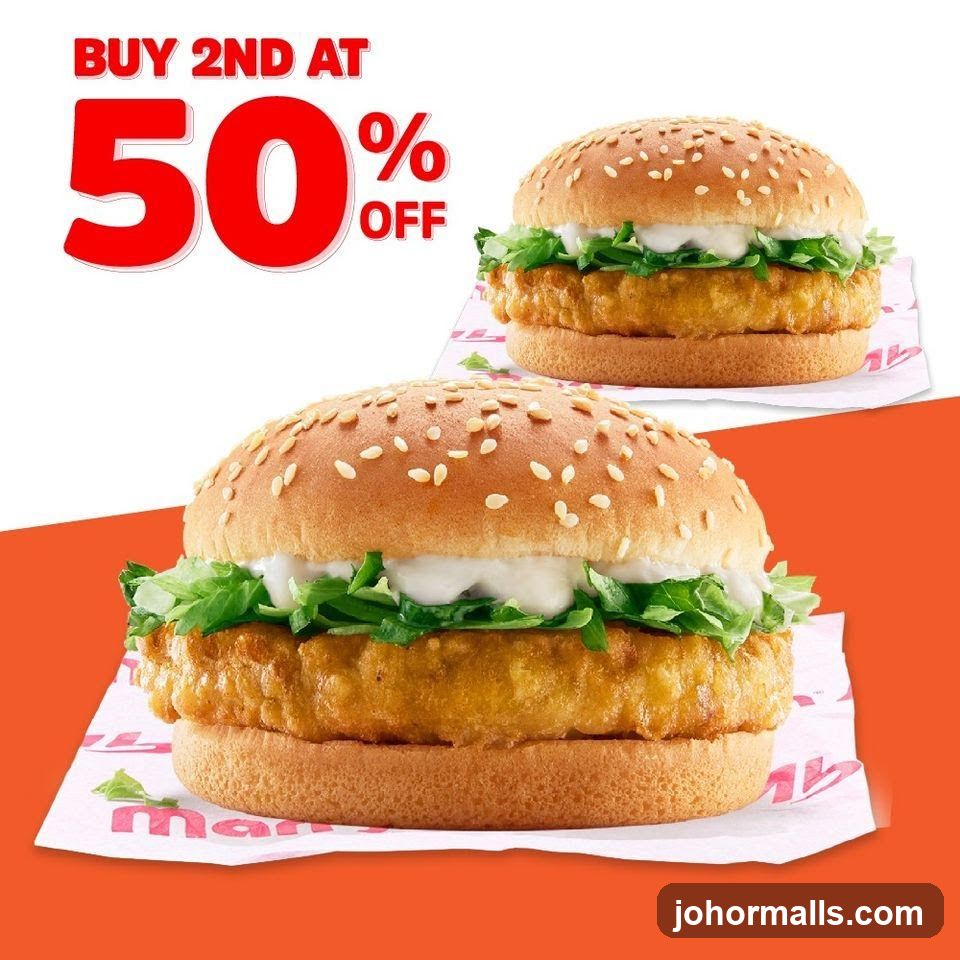 Buy 2nd at 50% Off Burger Promotion