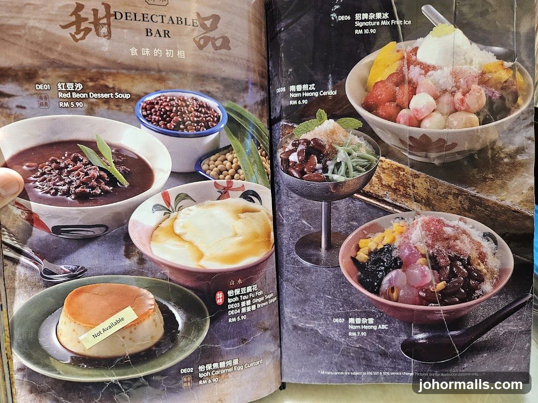 Delectable Bar Menu