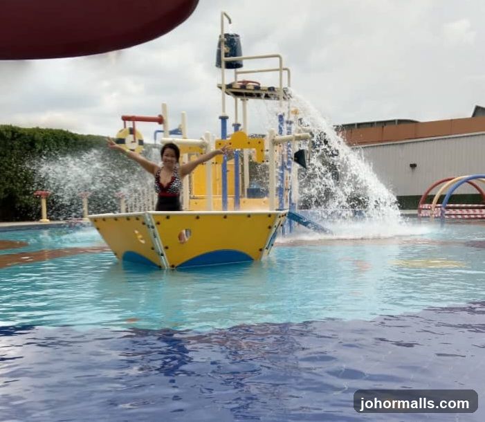 Woman in a Water Park