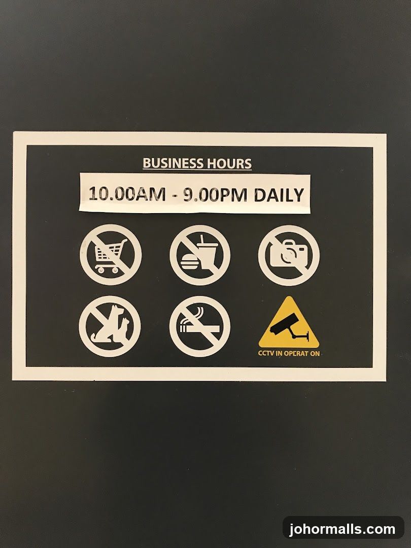 Business Hours and Rules Sign