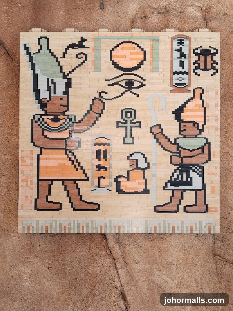 Egyptian-themed Lego mosaic