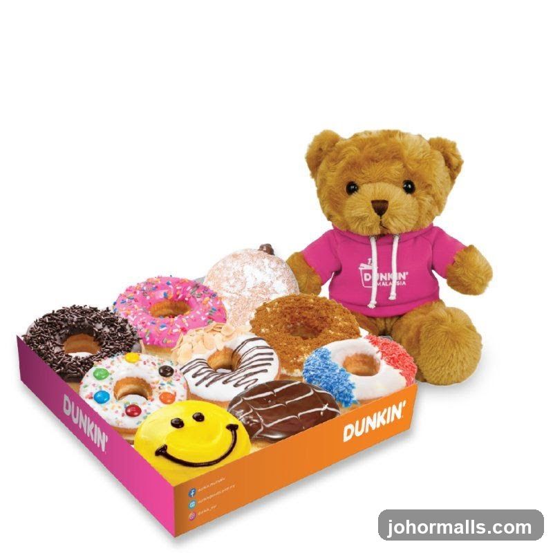 Dunkin' Donuts Box with Teddy Bear
