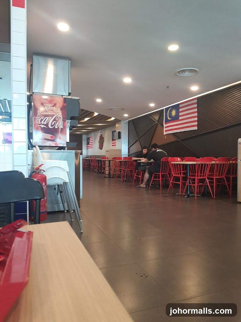 Restaurant Interior with Malaysian Flags
