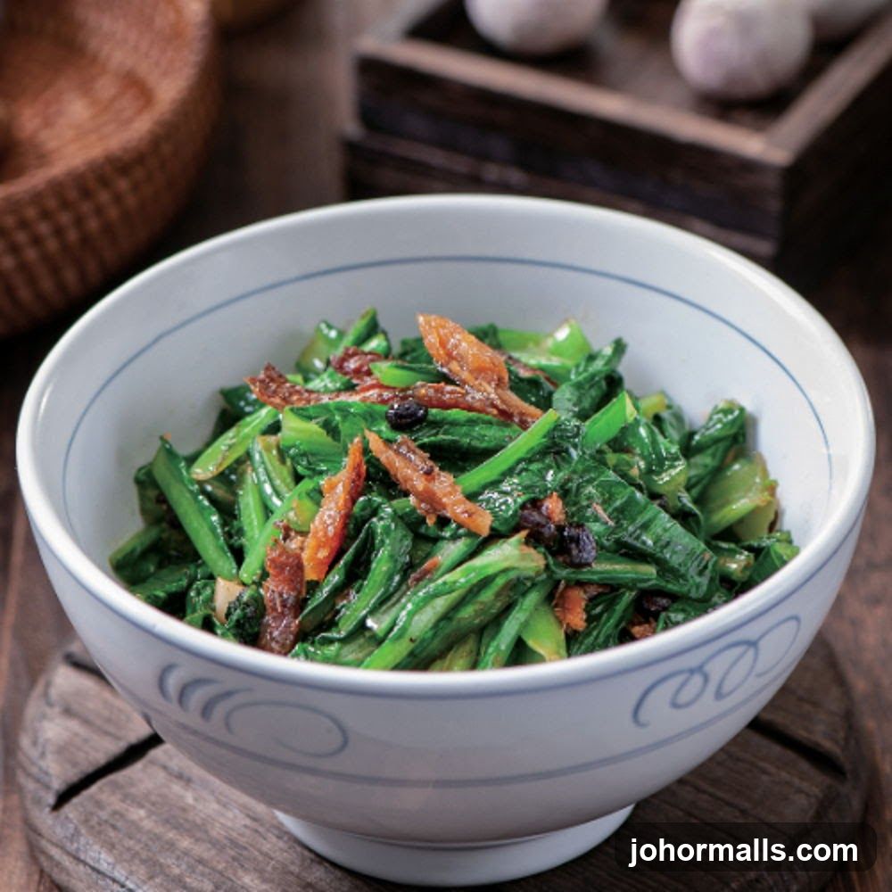 Stir-fried Greens with Dried Fish