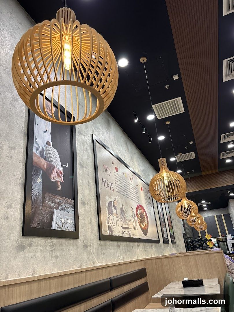 Restaurant Interior with Decorative Lighting