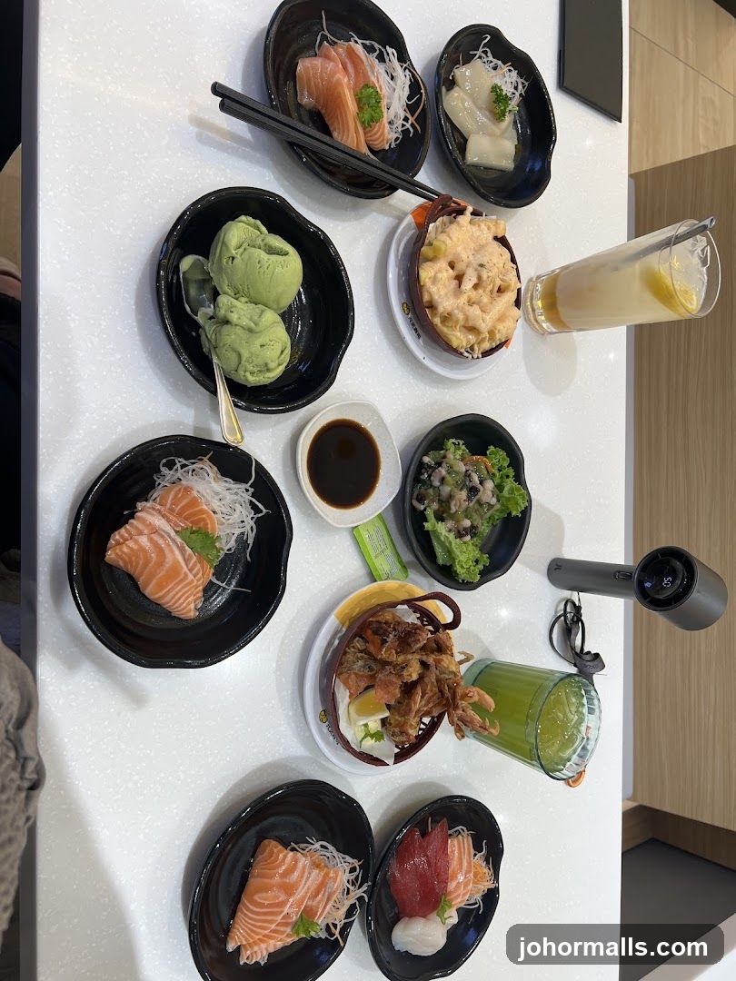 Assortment of Japanese Dishes and Drinks