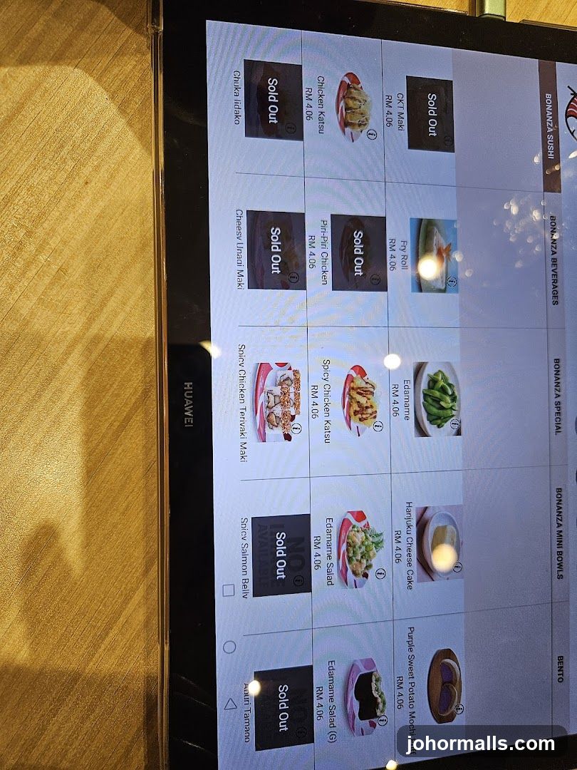 Bonanza Sushi Menu