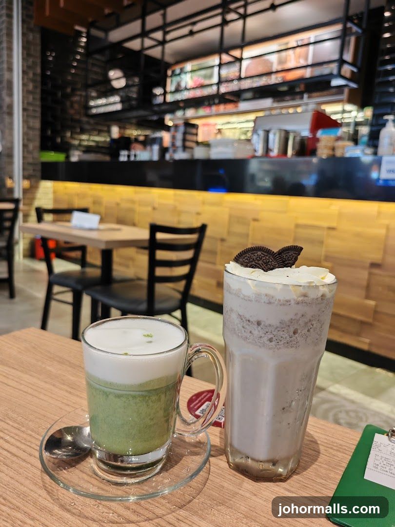 Desserts and Drinks at a Cafe