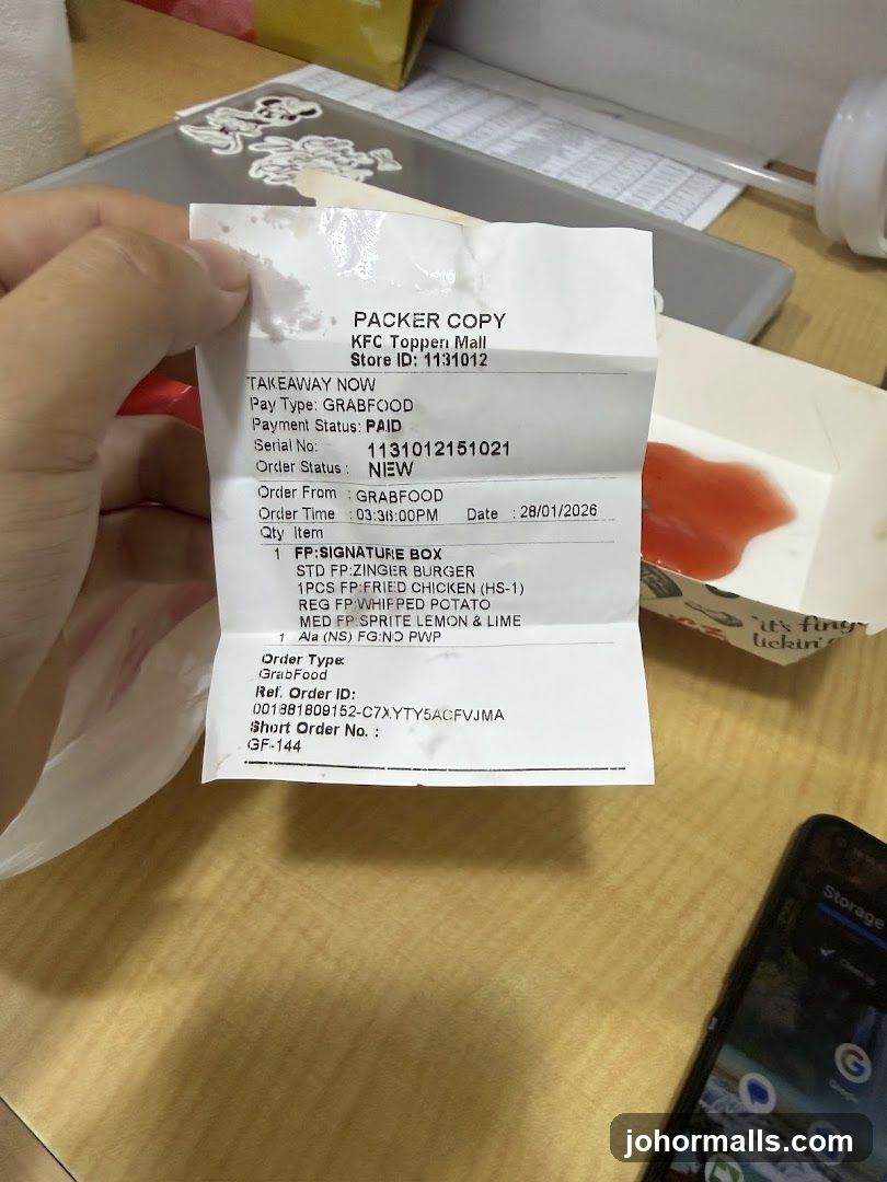 KFC Receipt