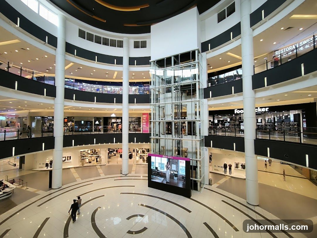 Interior of a multi-level shopping mall