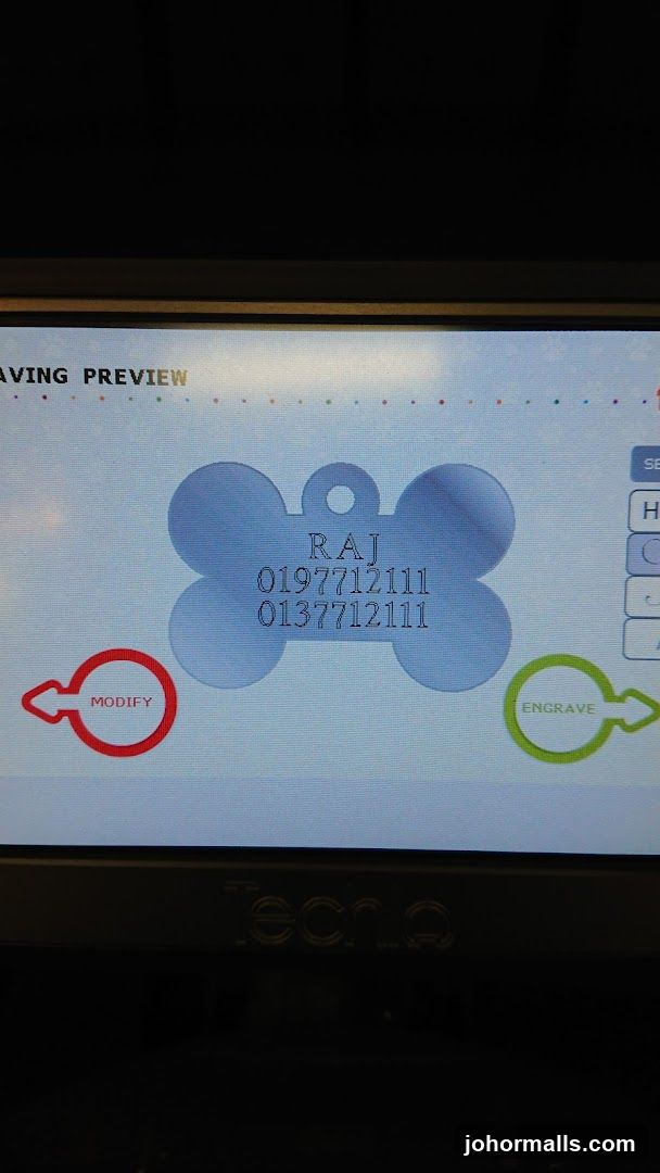 Pet Tag Engraving Preview