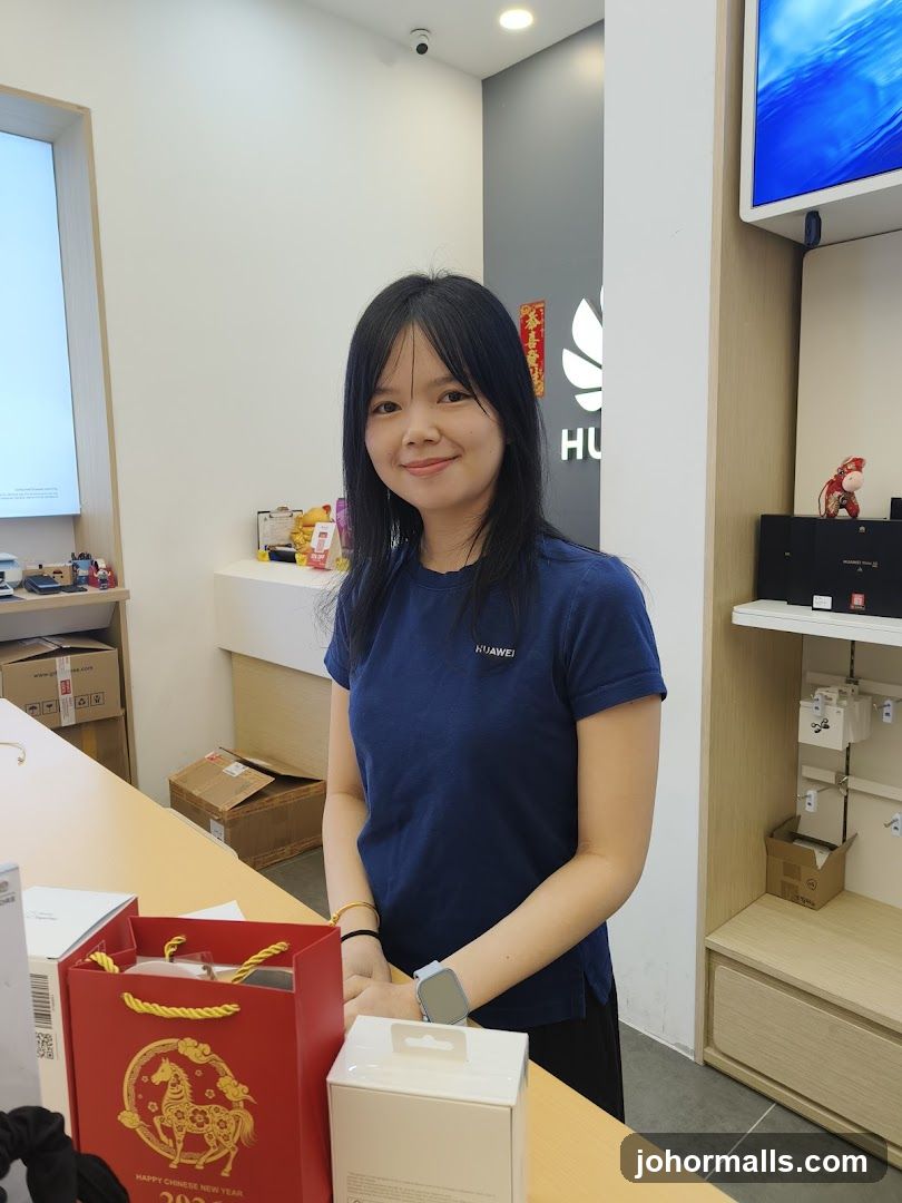 Woman in Huawei Store