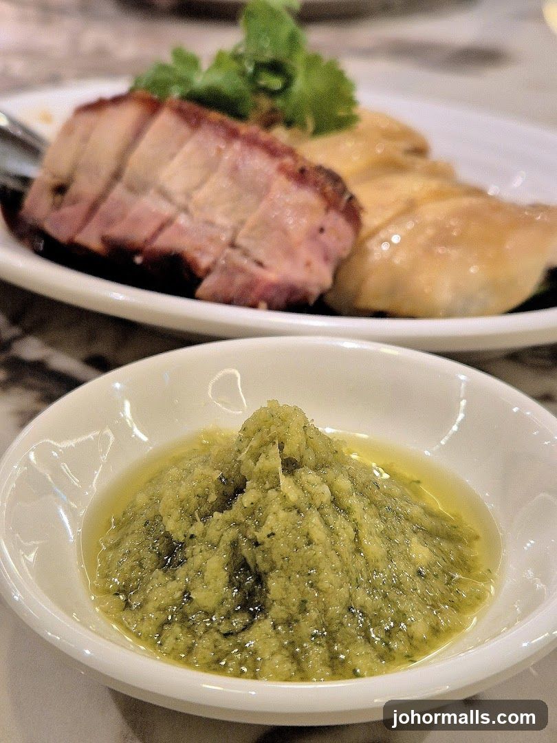 Roast Pork and Chicken with Ginger Scallion Sauce