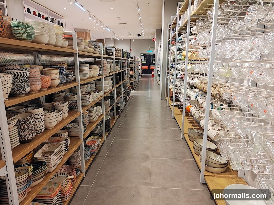 Store Interior with Shelves of Tableware
