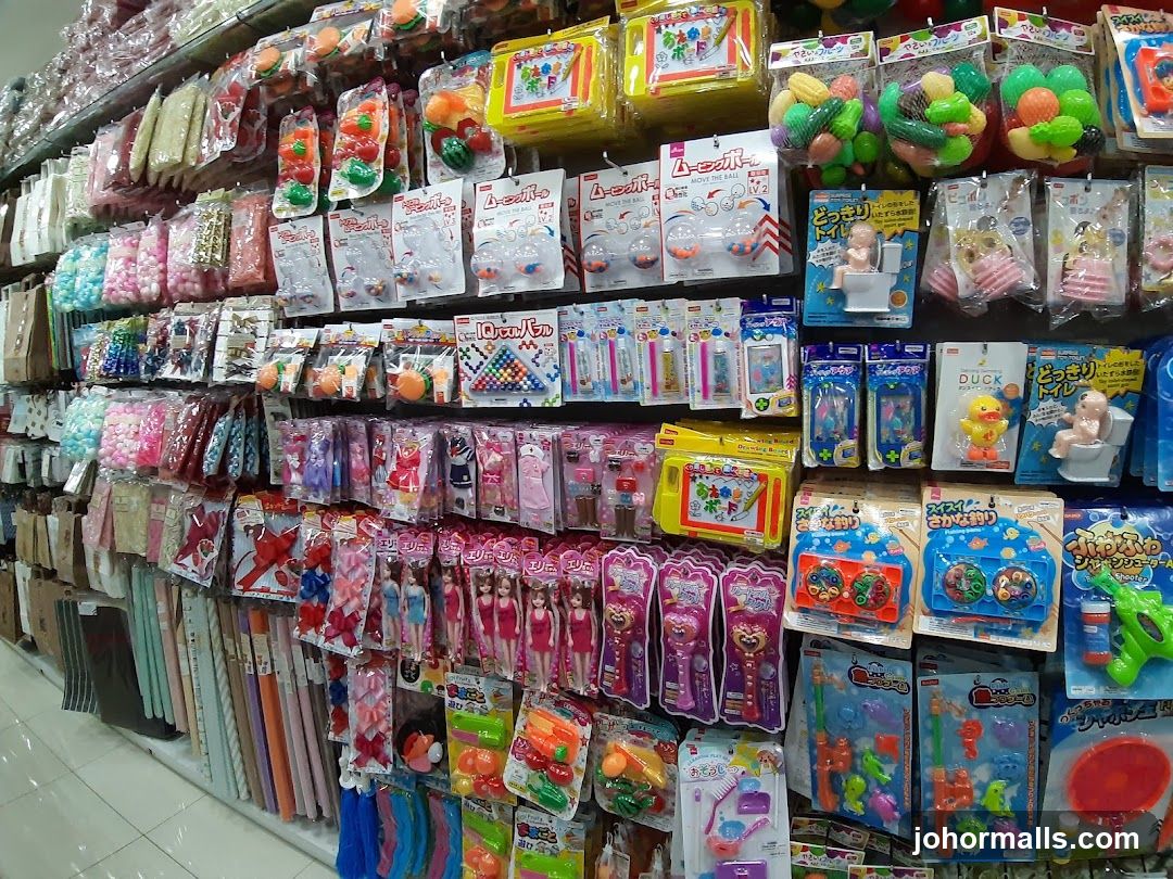 Assortment of toys and novelty items on display