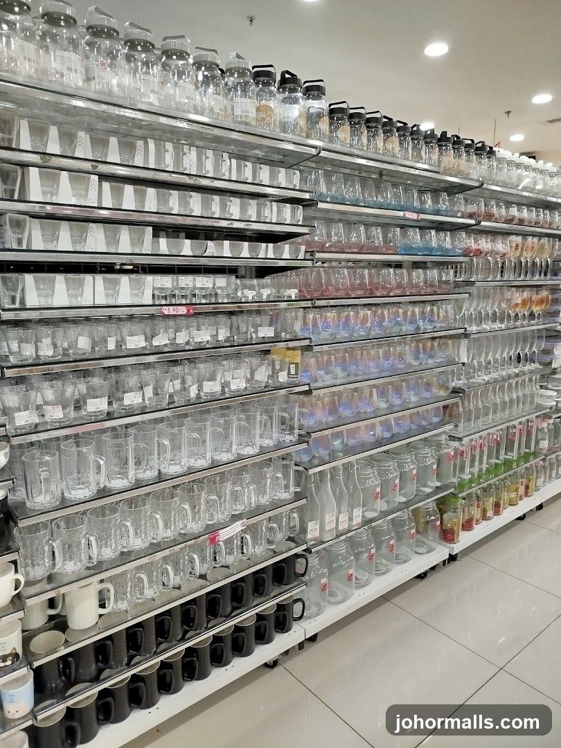 Shelves of Glassware and Mugs