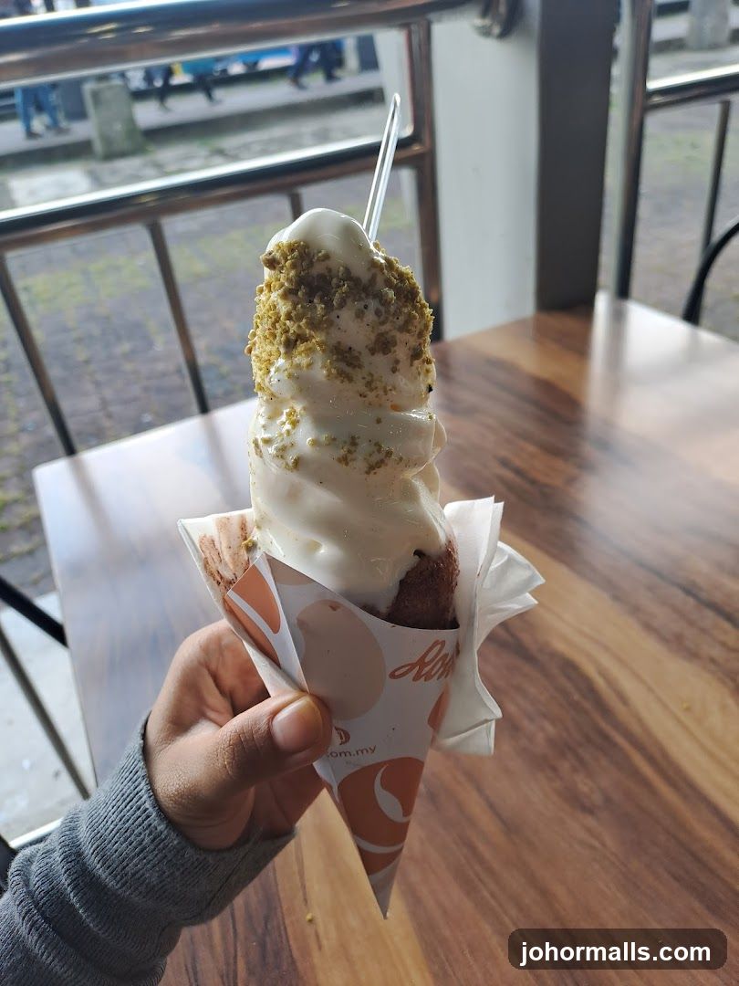 Ice Cream Cone with Pistachios