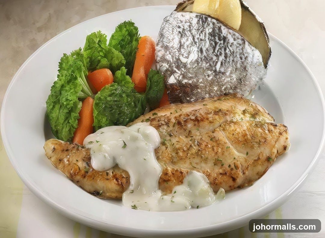 Grilled Fish with Vegetables and Baked Potato
