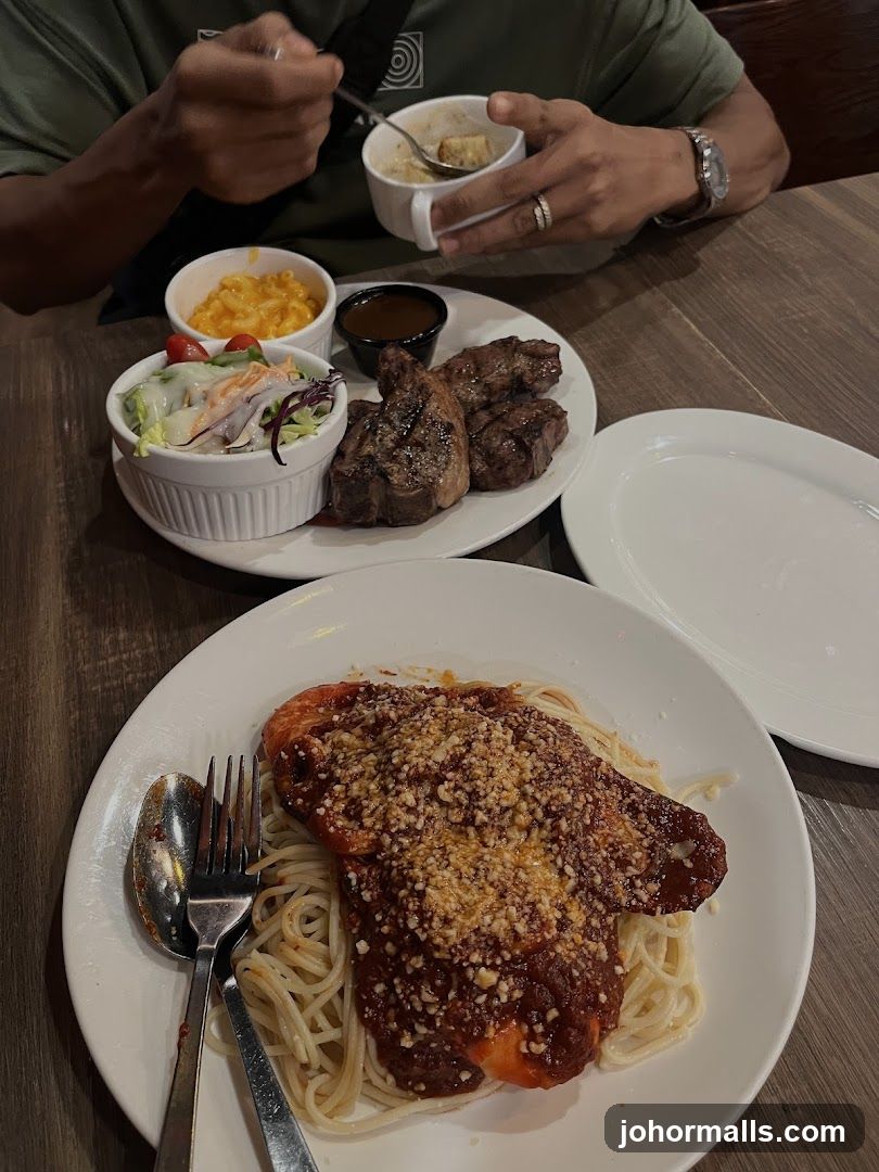 Diners Enjoying Meals