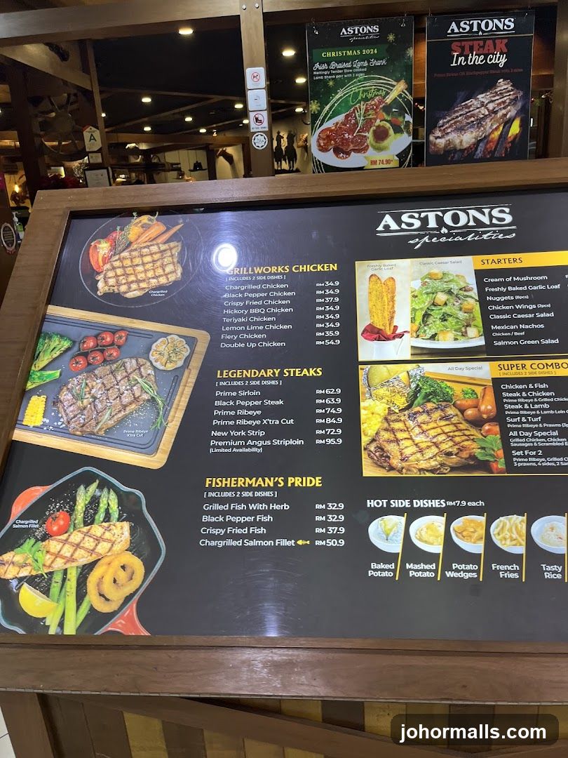 ASTONS Specialties Menu