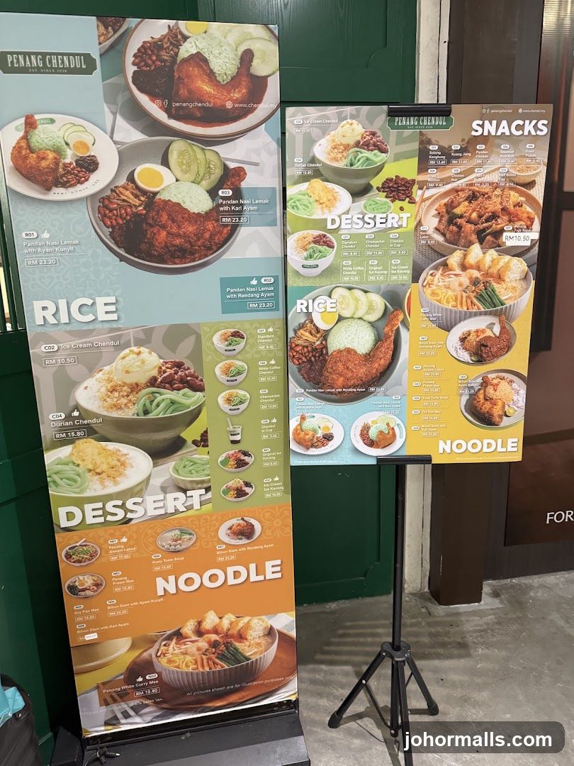 Penang Chendul Menu Boards