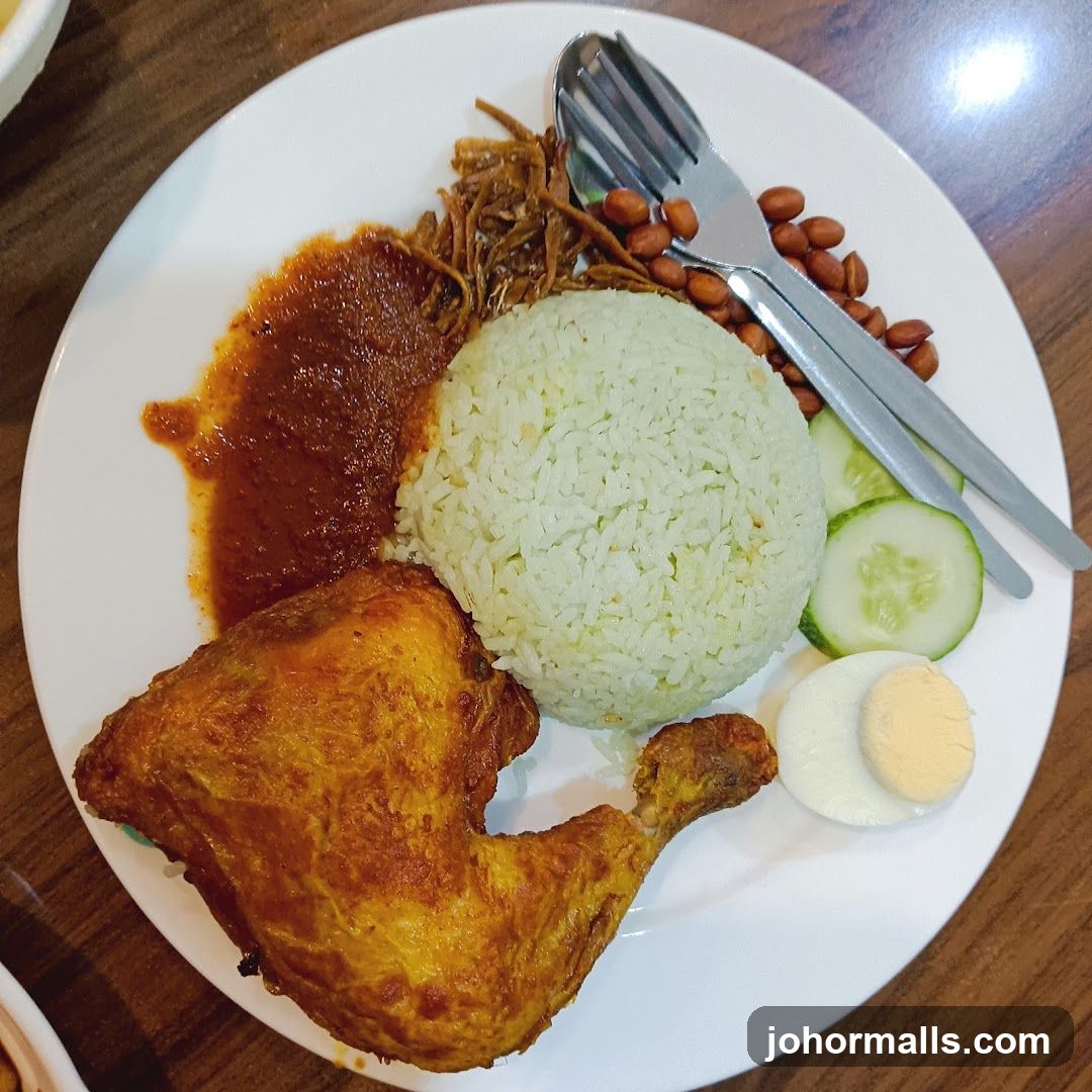 Nasi Lemak with Fried Chicken