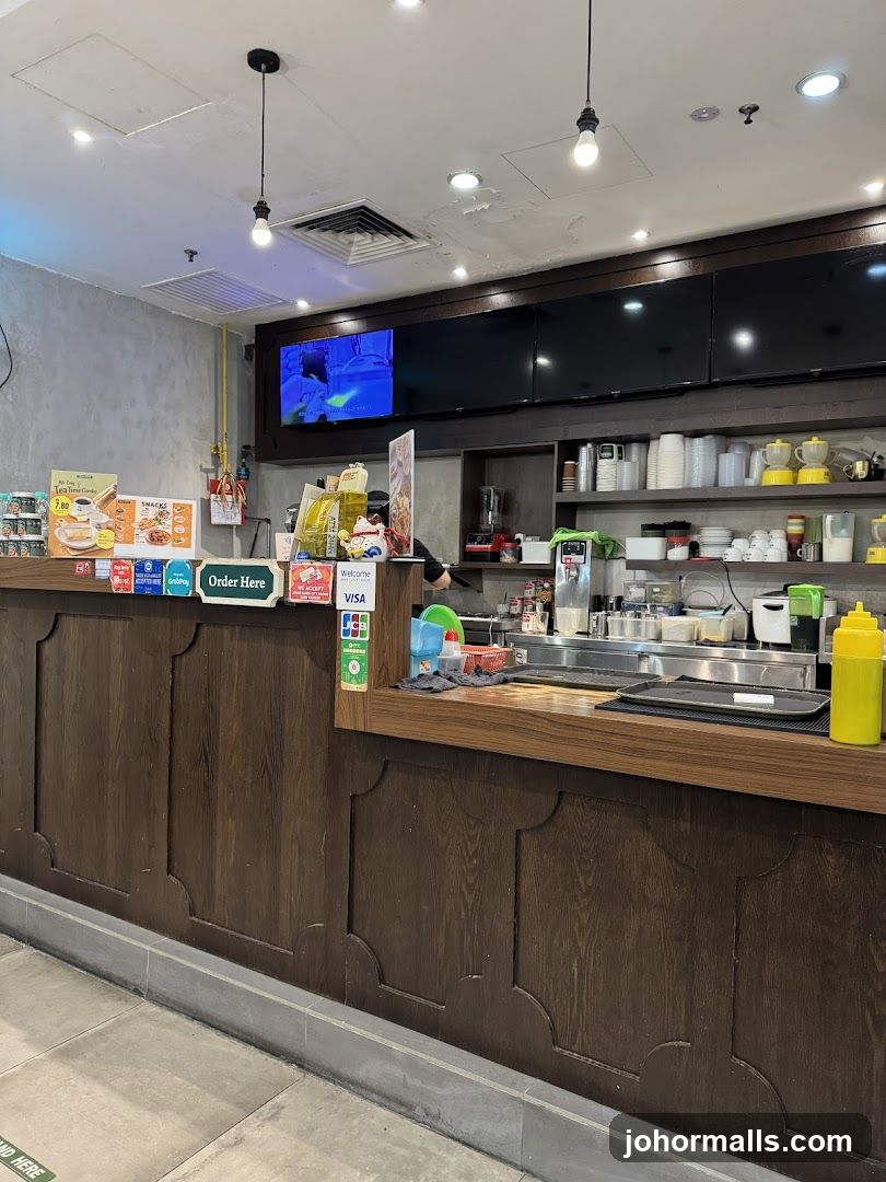 Counter with Menu and Payment Options