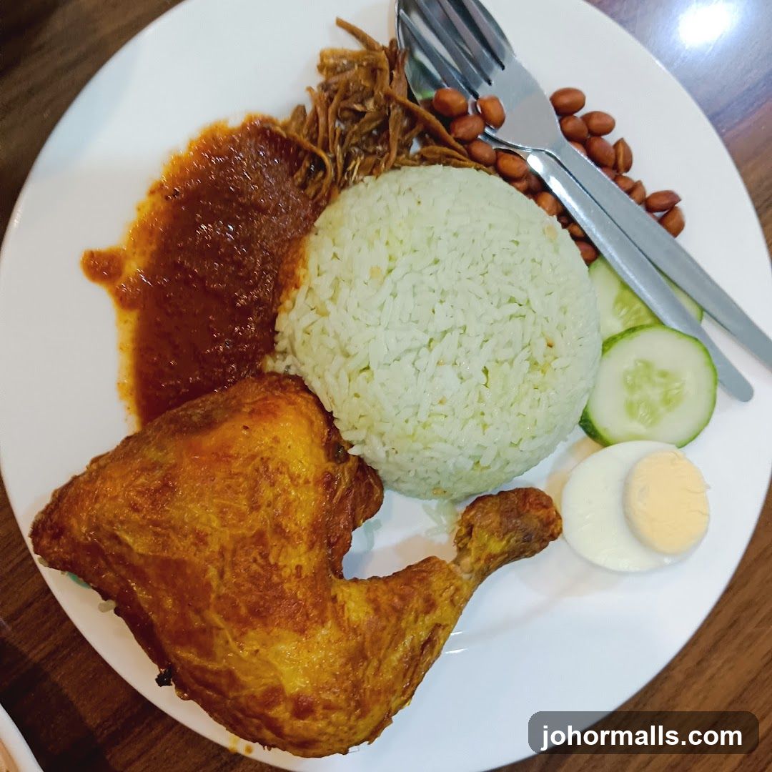Nasi Lemak with Fried Chicken