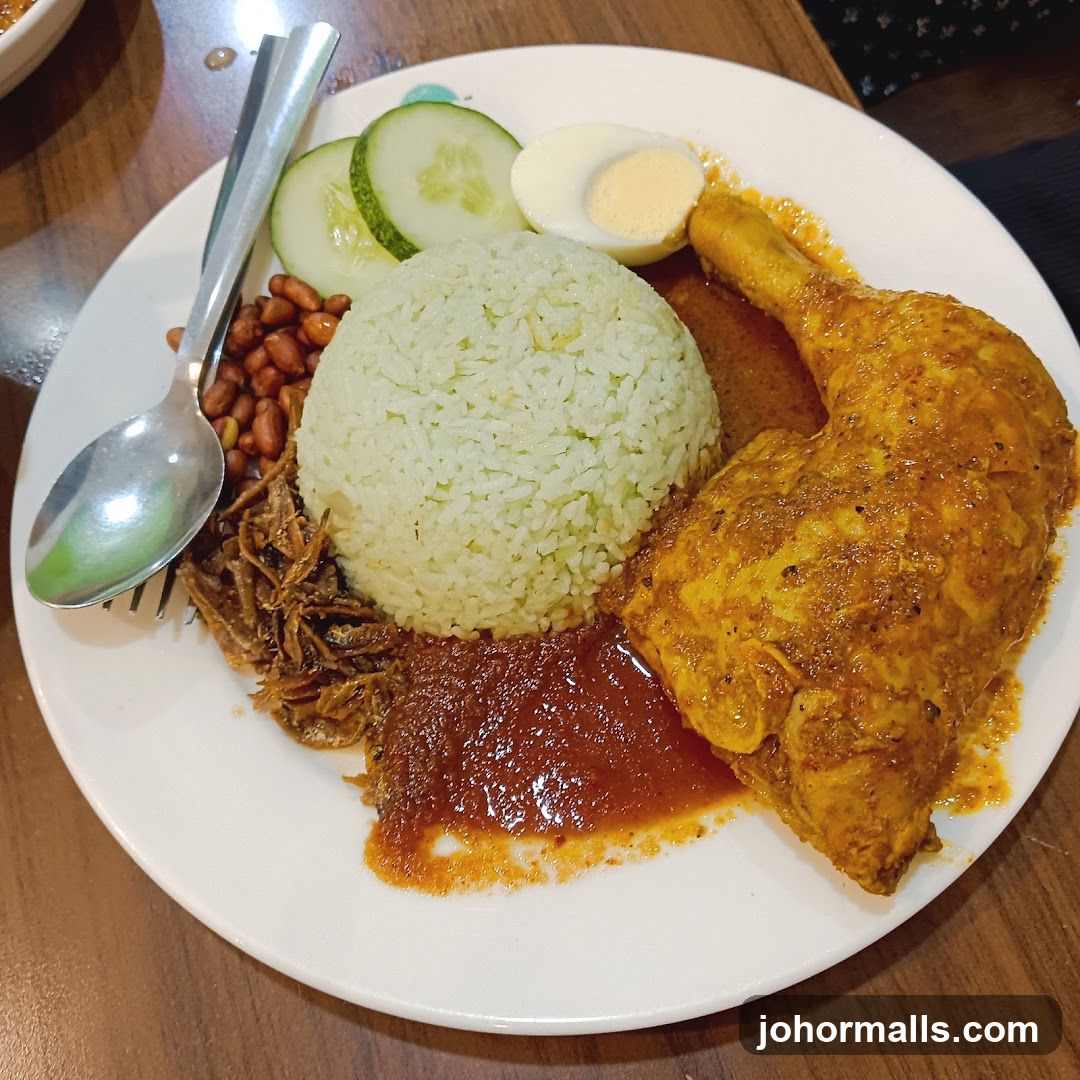 Nasi Lemak with Fried Chicken