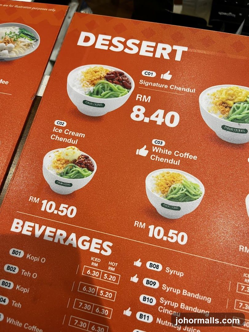 Dessert and Beverages Menu