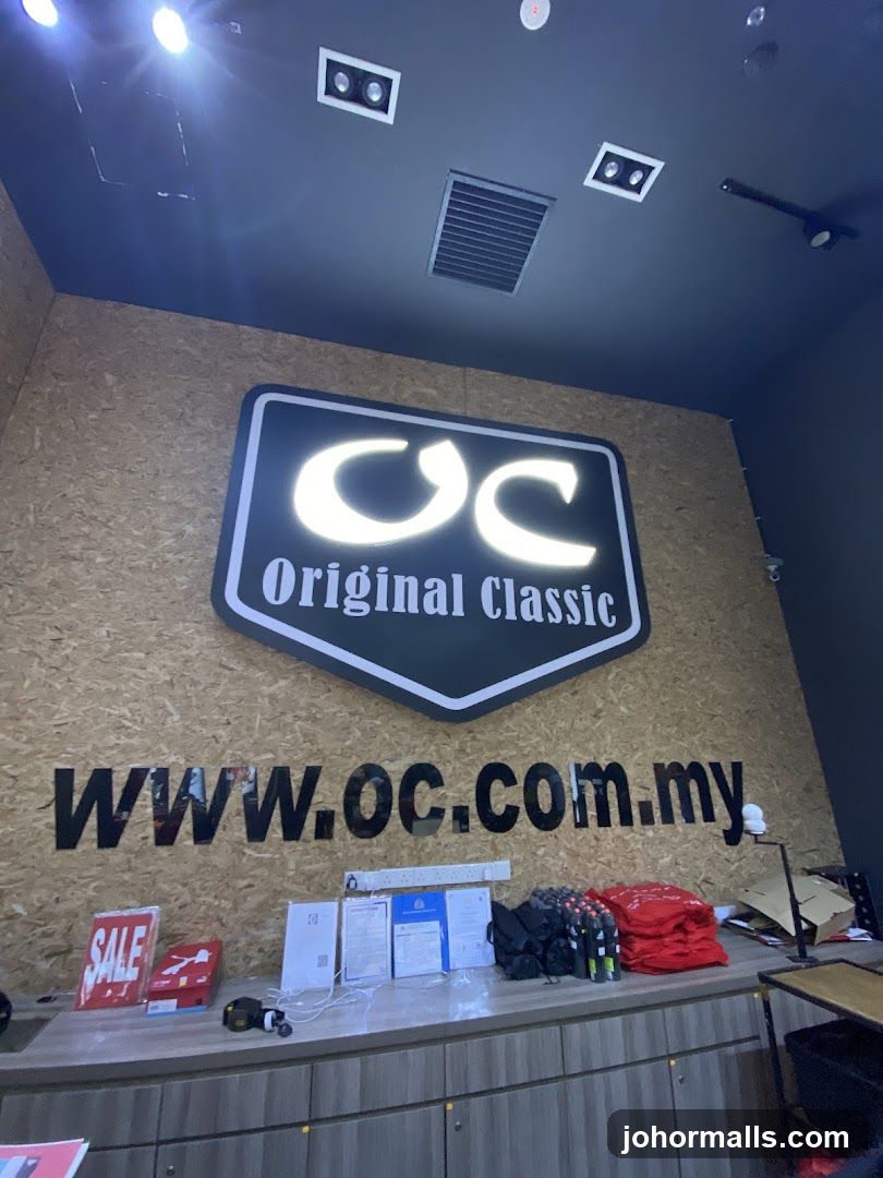 Store Interior with Logo and Website