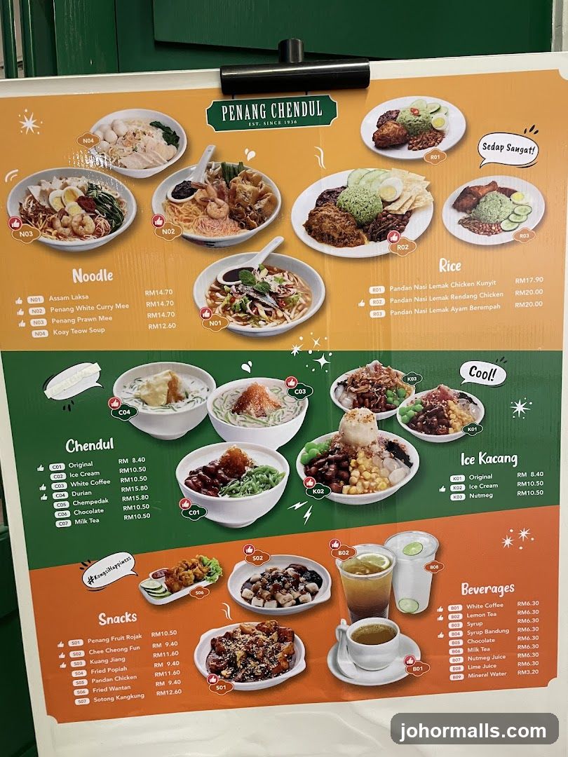 Penang Chendul Menu