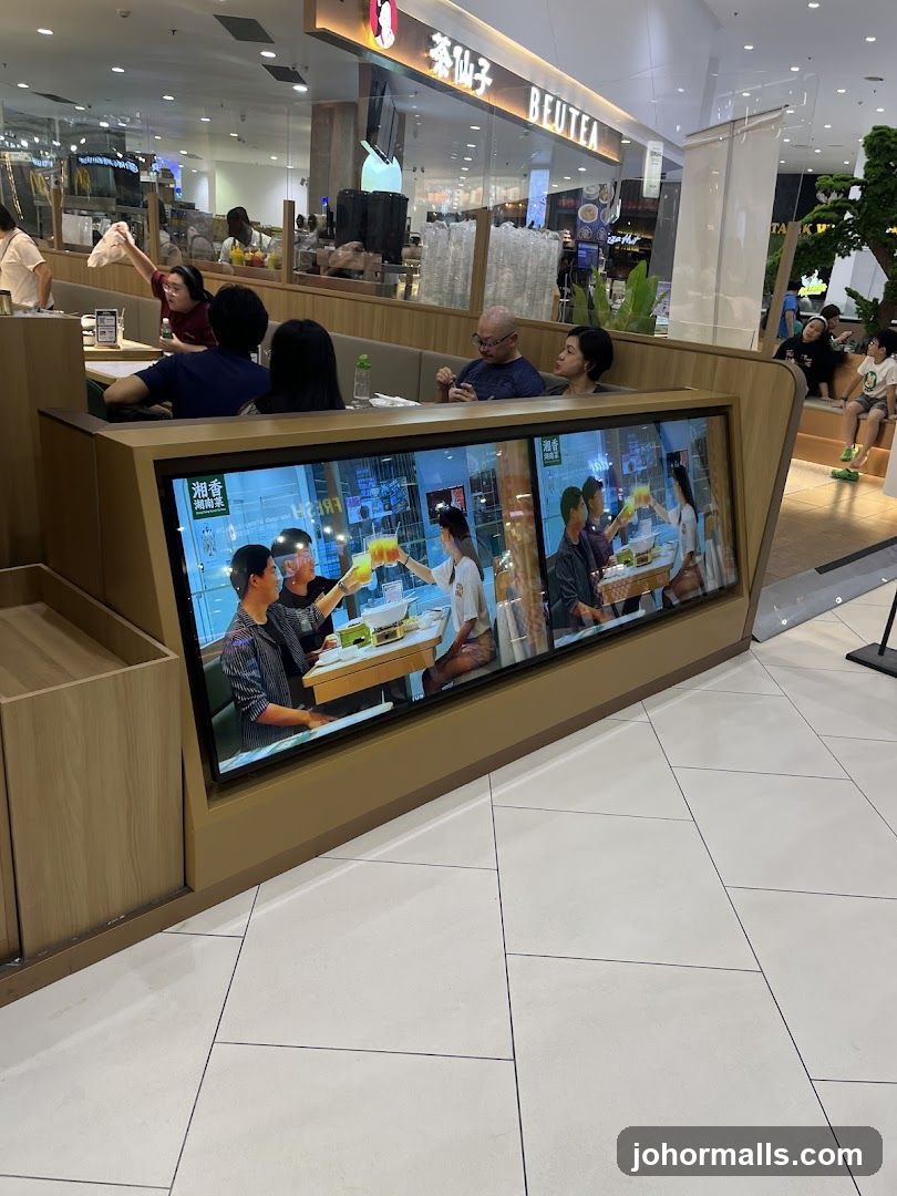 Restaurant Interior with Digital Displays