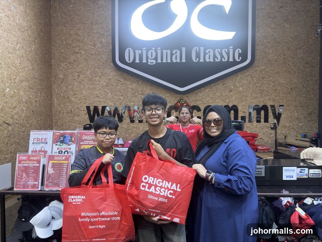 People holding shopping bags in a store