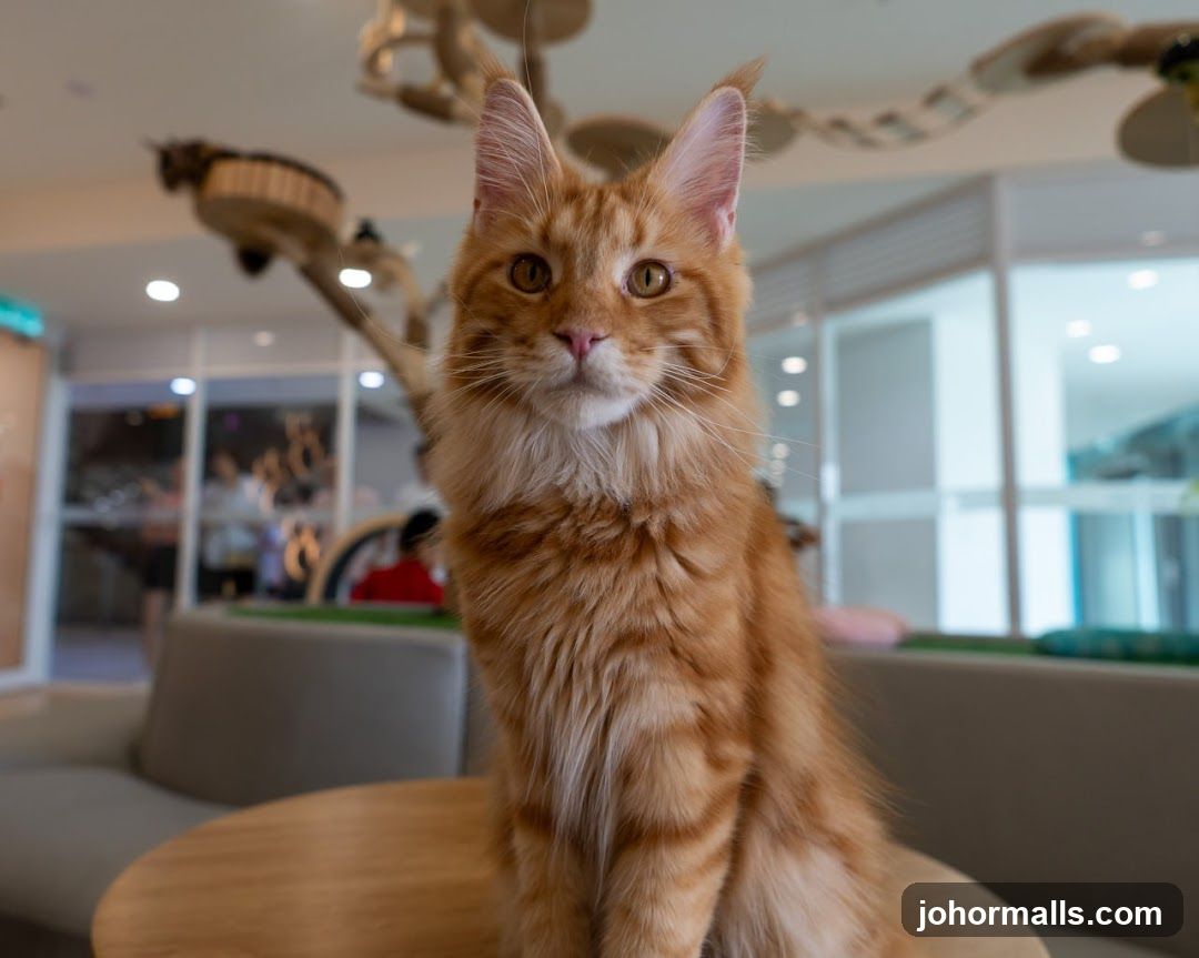 Orange Cat in Cat Cafe