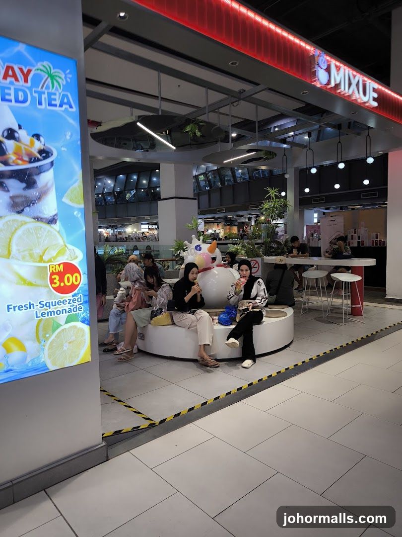 People sitting near a store