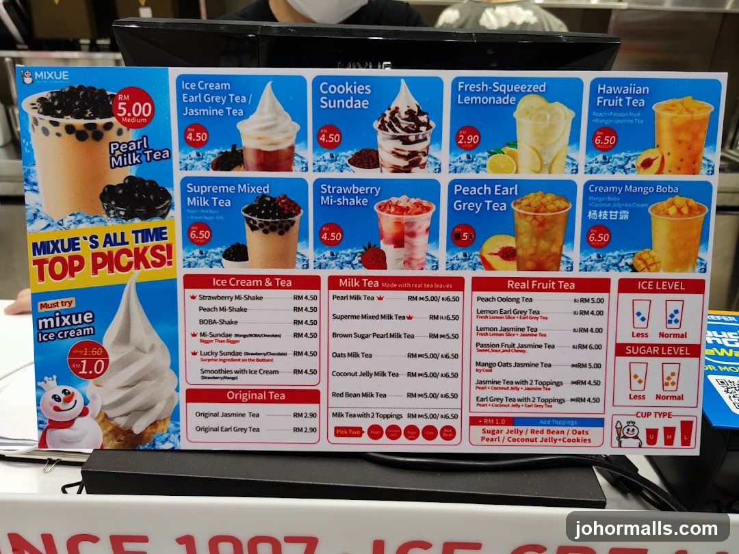 MIXUE Menu