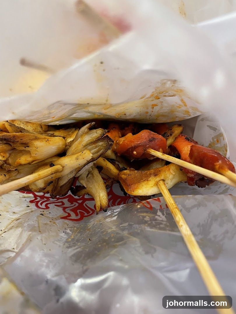 Skewered Mushrooms and Sausage