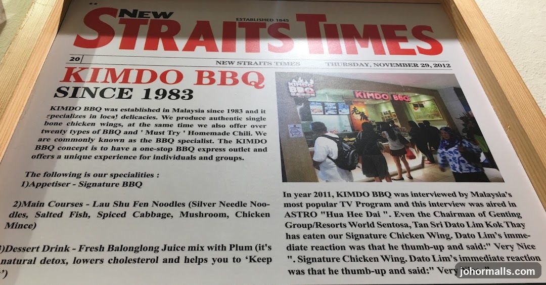 New Straits Times Article about Kimdo BBQ