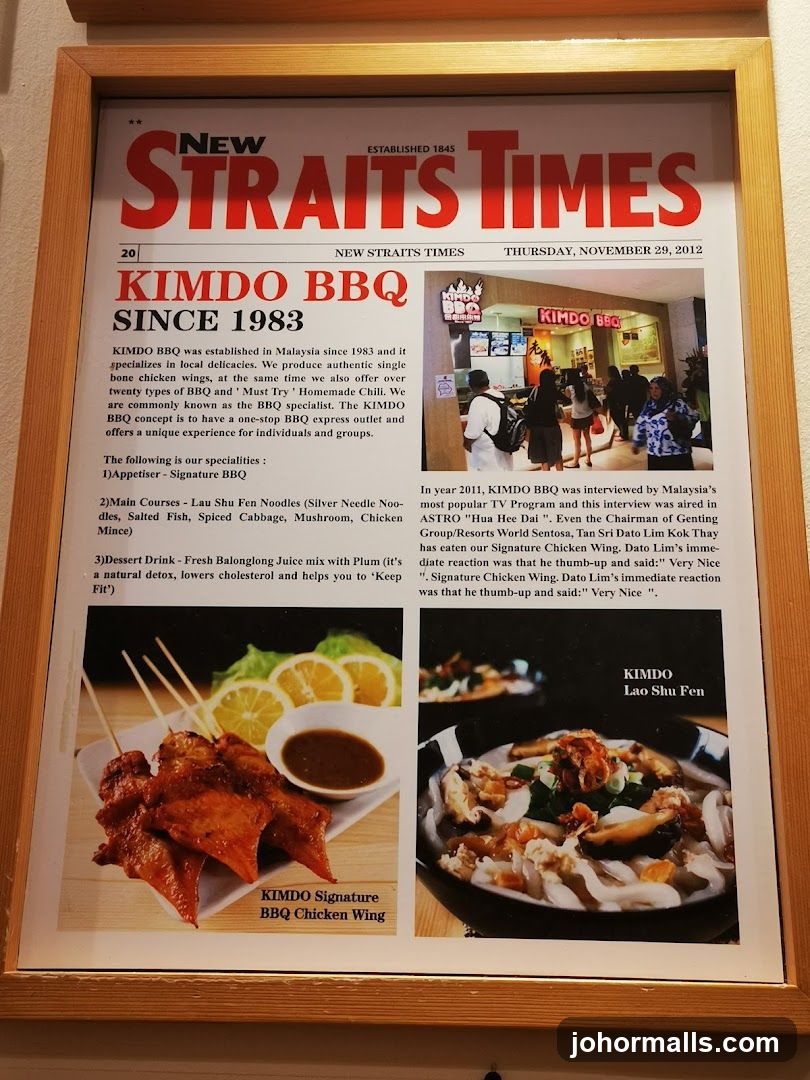 KIMDO BBQ Newspaper Clipping