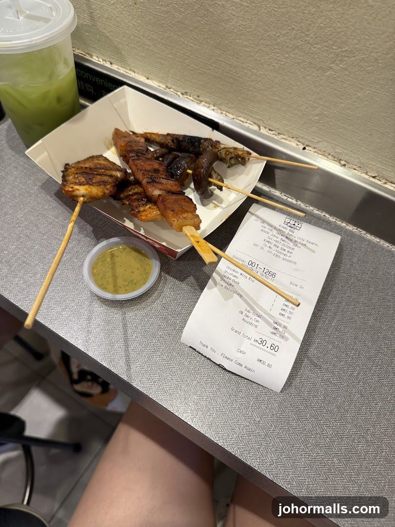Grilled Skewers and Drink