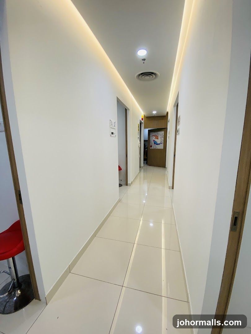 Hallway with Doors and Artwork