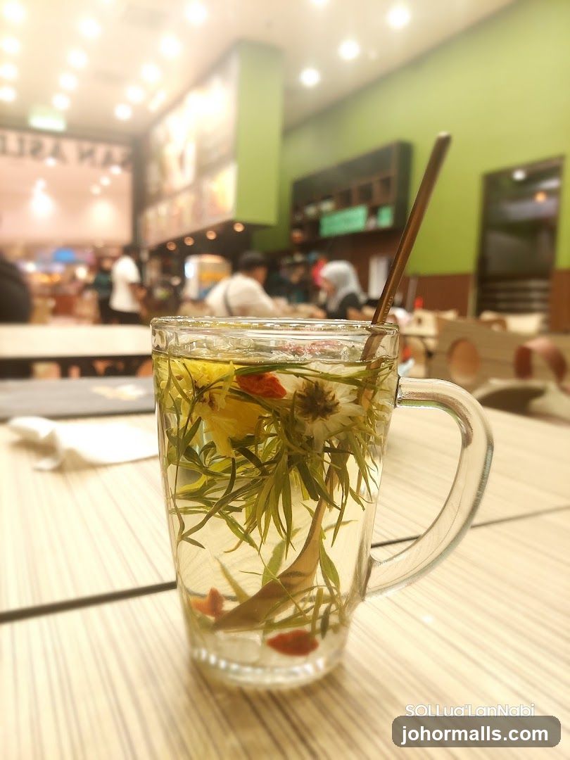 Herbal Tea in a Glass Mug
