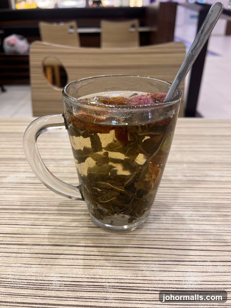 Herbal Tea in a Glass Mug