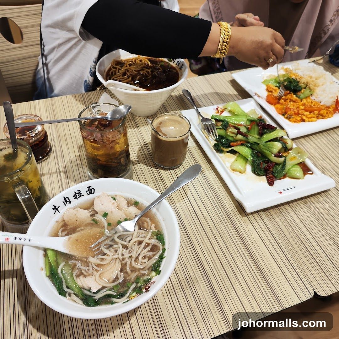 Noodle Soup and Stir-fried Vegetables