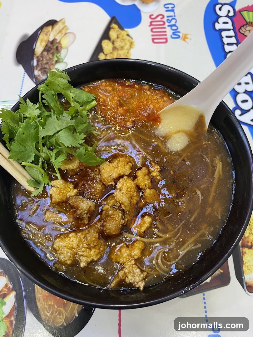 Bowl of Noodles with Crispy Toppings